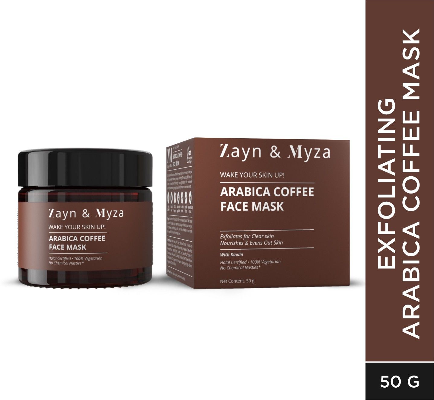 ZM Zayn & Myza Arabica Coffee Face Mask For Glowing Skin | Removes Dirt, Blackheads & Whiteheads | Cleanses Pores & Controls Excess Oil | For all skin types, 50 g