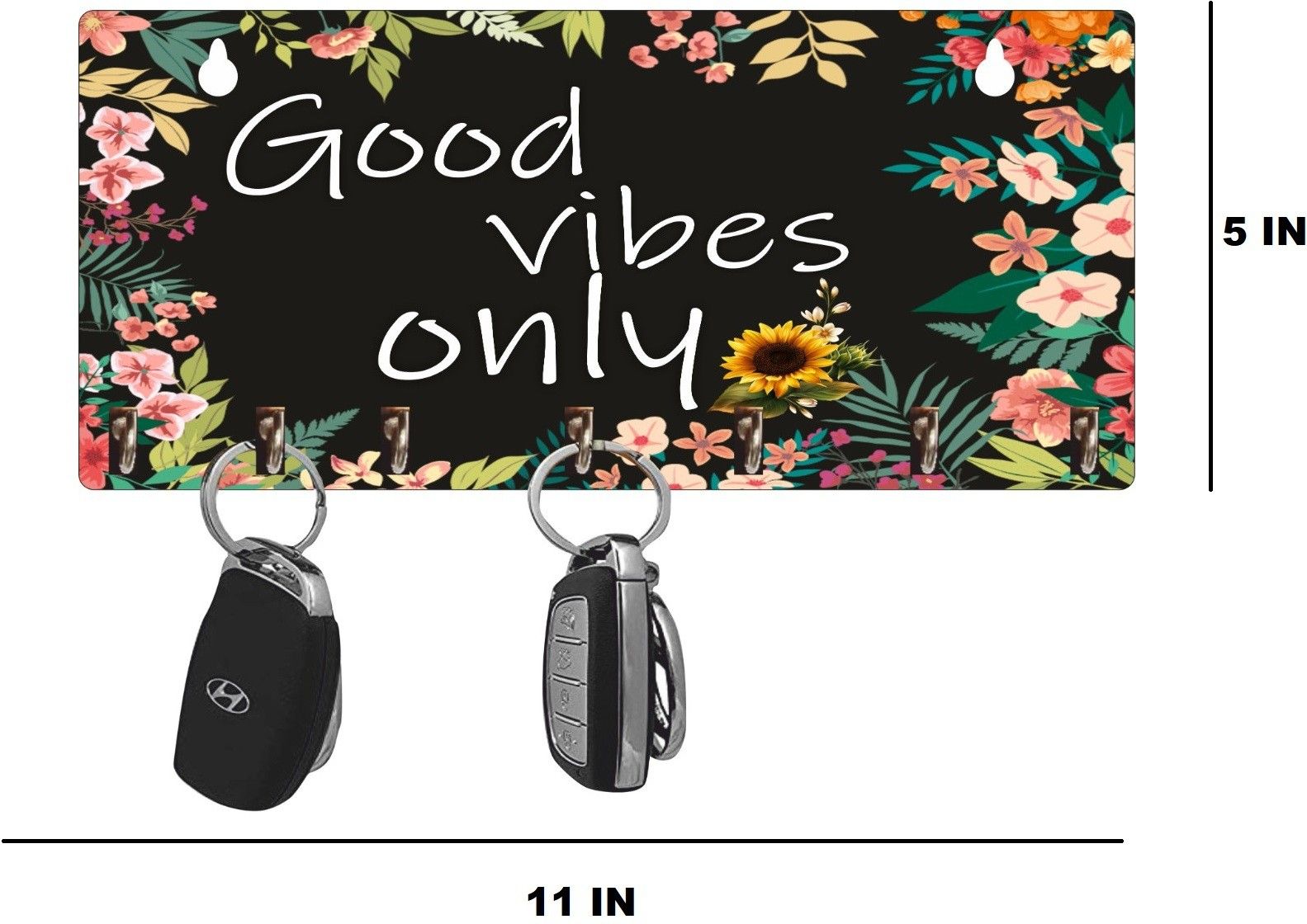 Good Vibes Only Beautiful Wooden Key holder For Home Wall decoration