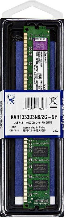 Barrette RAM Kingston 8GB KVR1333D3N9/8 - PC3-10600, CL9, 240-pin DIMM, Neuf