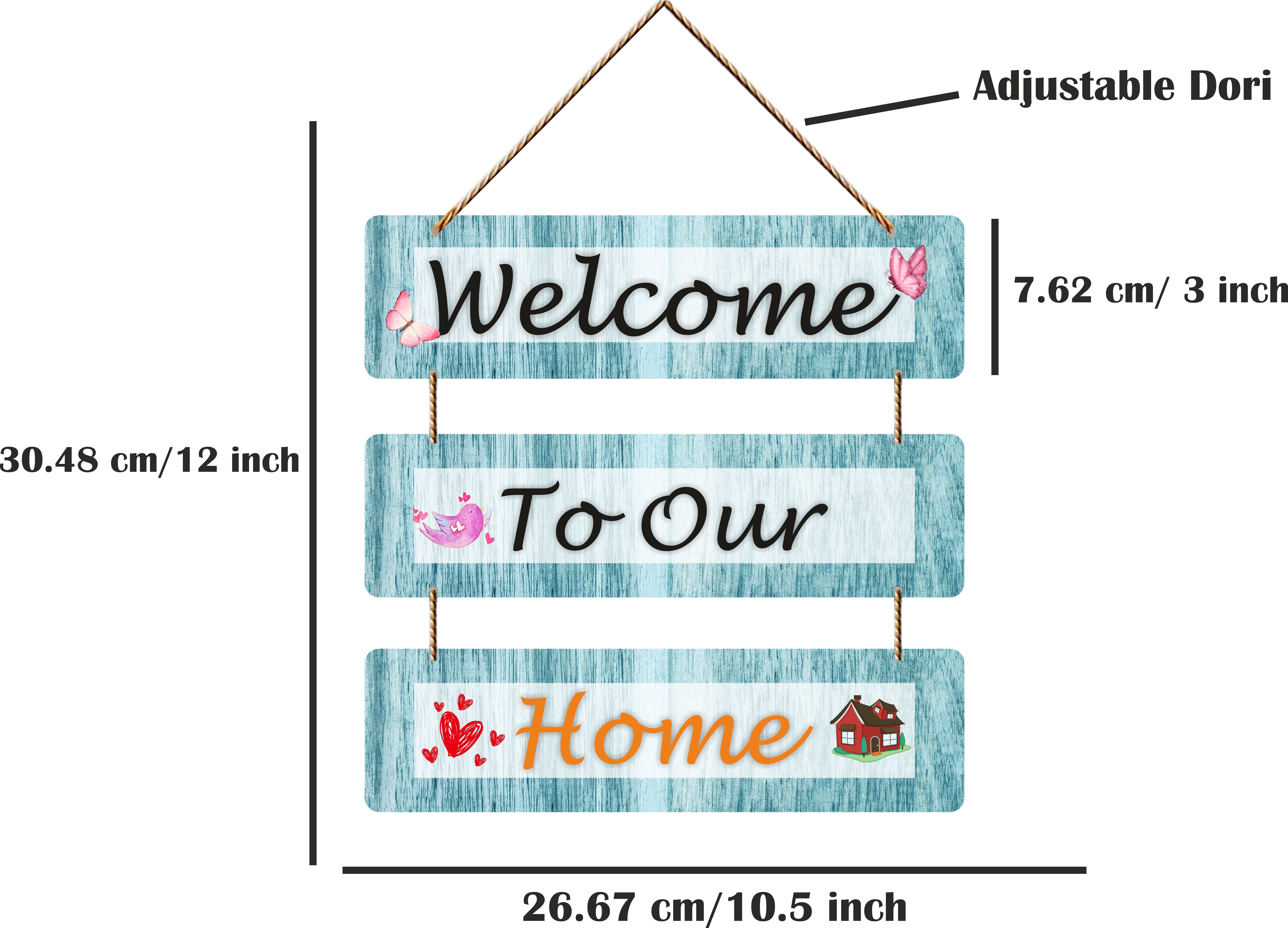 welcome to our home wooden wall hanging for home