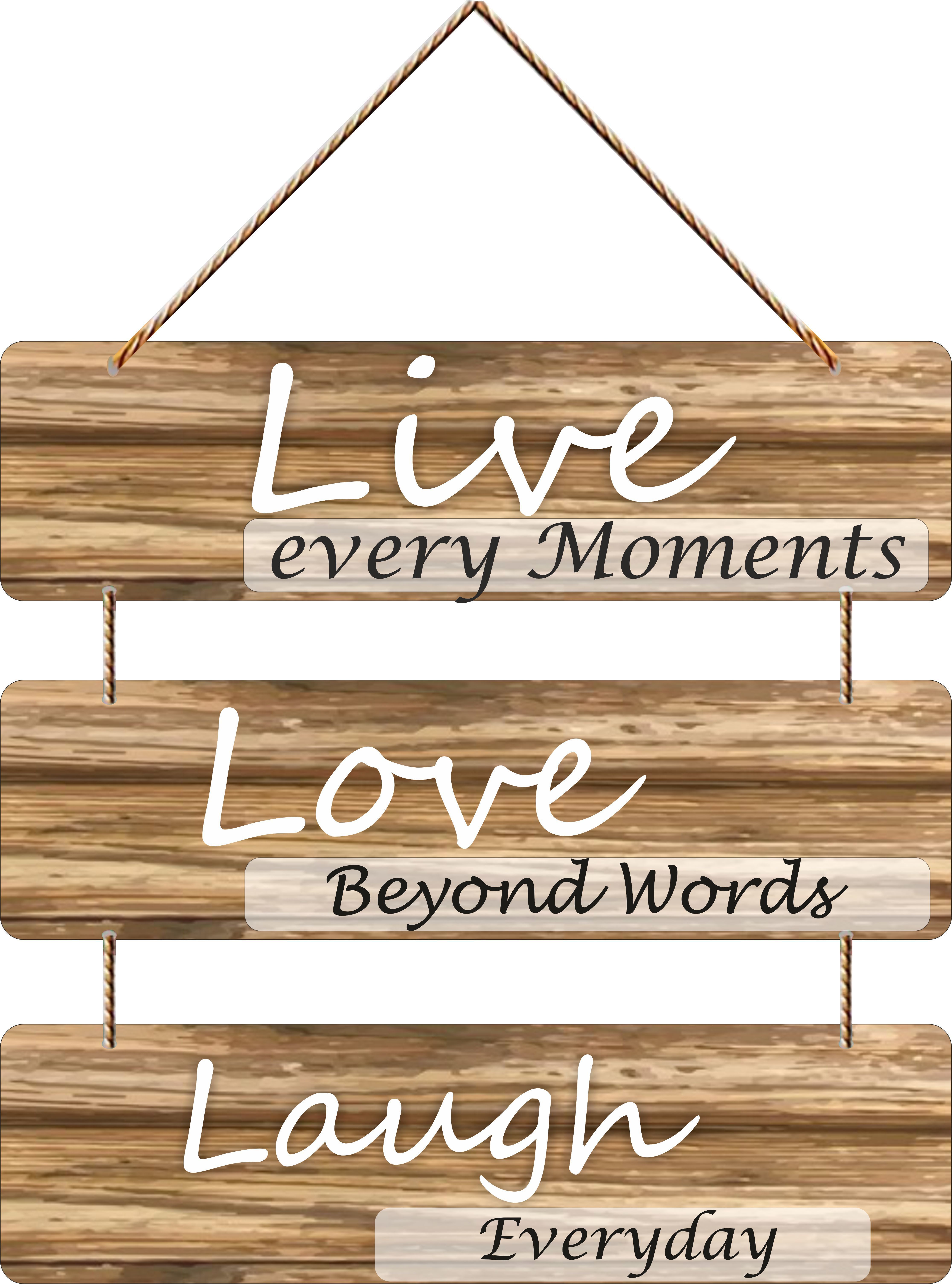 Live Love Laugh wooden wall hanging for home
