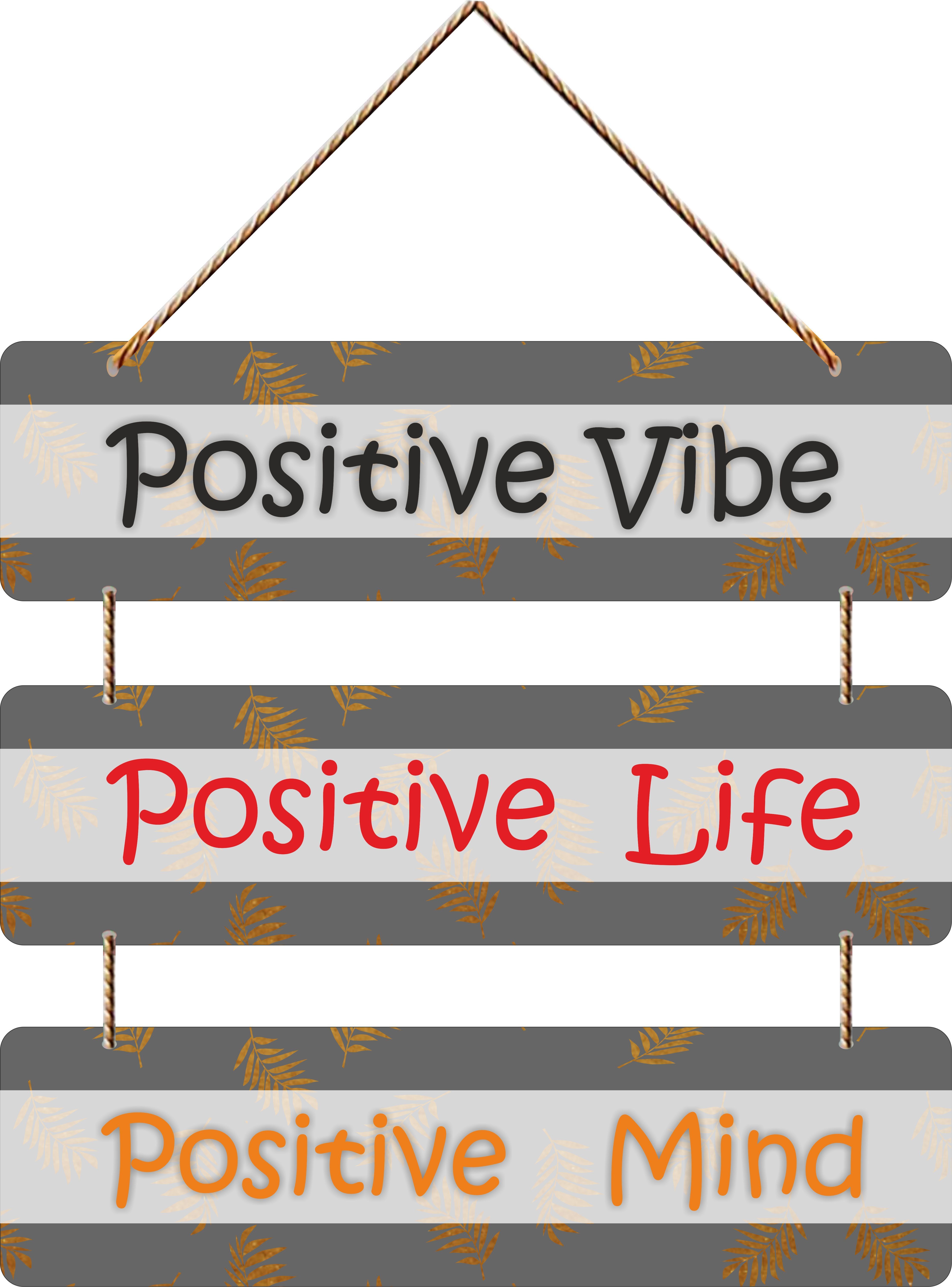 Positive life vibes wooden wall hanging for home