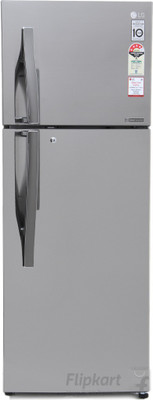 LG 284 L Frost Free Double Door 4 Star Convertible Refrigerator(Shiny Steel, GL-T302RPZX)