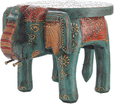 Apkamart Multicoloured Elephant Stool 8 Inch Decorative Showpiece - 18 cm(Wood, Multicolor) Apkamart Multicoloured Elephant Stool 8 Inch Decorative Showpiece - 18 cm(Wood, Multicolor)