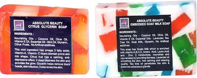 Absolute Beauty Goat Milk And Citrus Glycerin Fairness Whitening Glow Skin Care Handmade Fairness Soap(2 x 100 g)