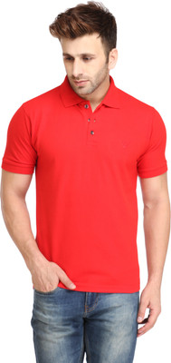 JM Sport Solid Men s Polo Neck Red T 