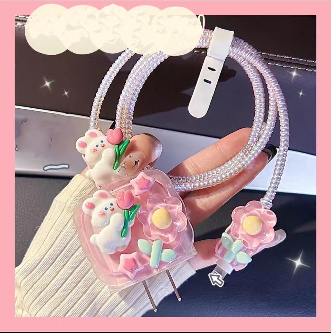 Xolia Chrg_iphn_Rabbit Cable Protector (Pink) — image 1 of 1