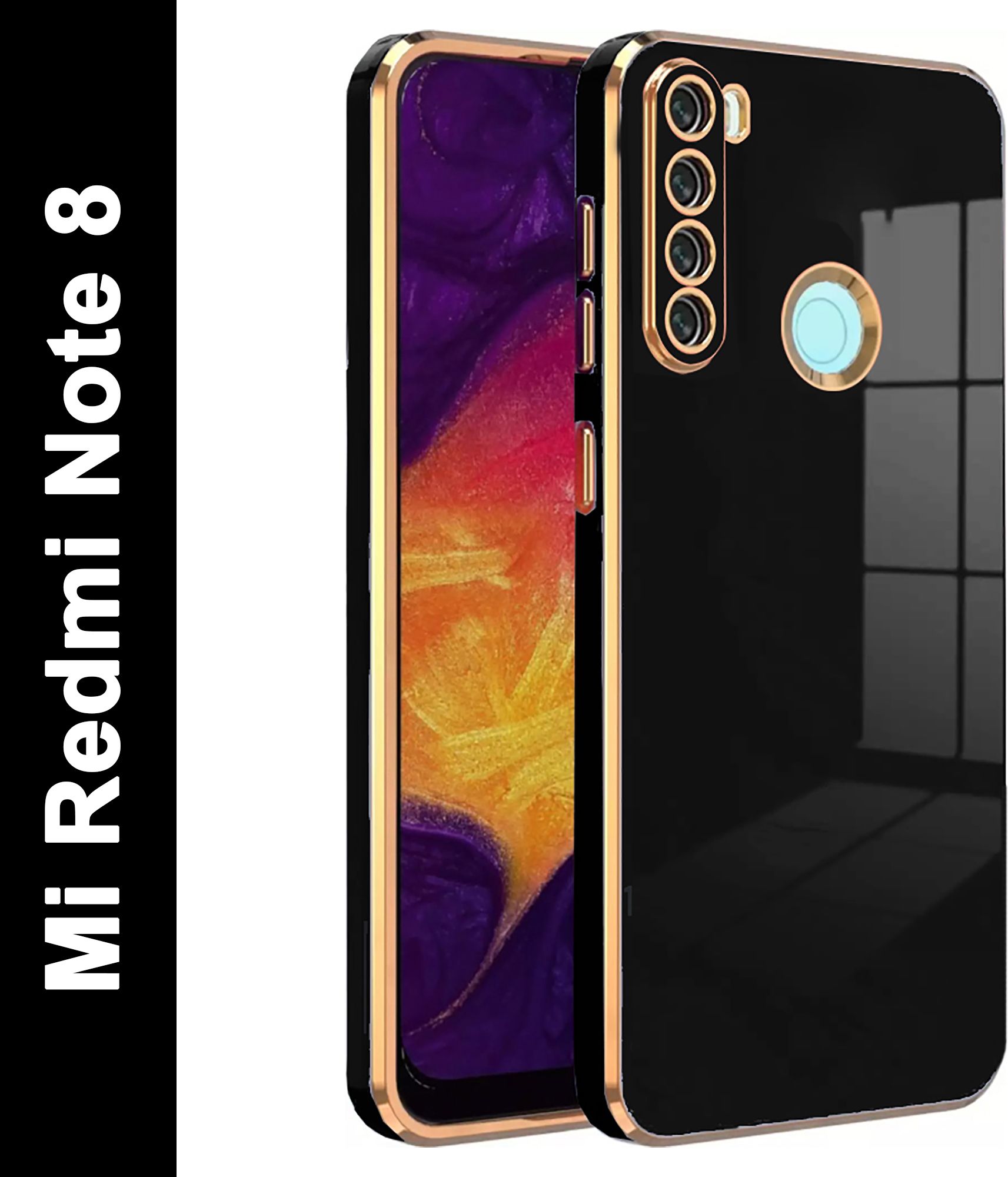 Micvir Back Cover for Mi Redmi Note 8 (Black, Silicon, Pack of: 1)
