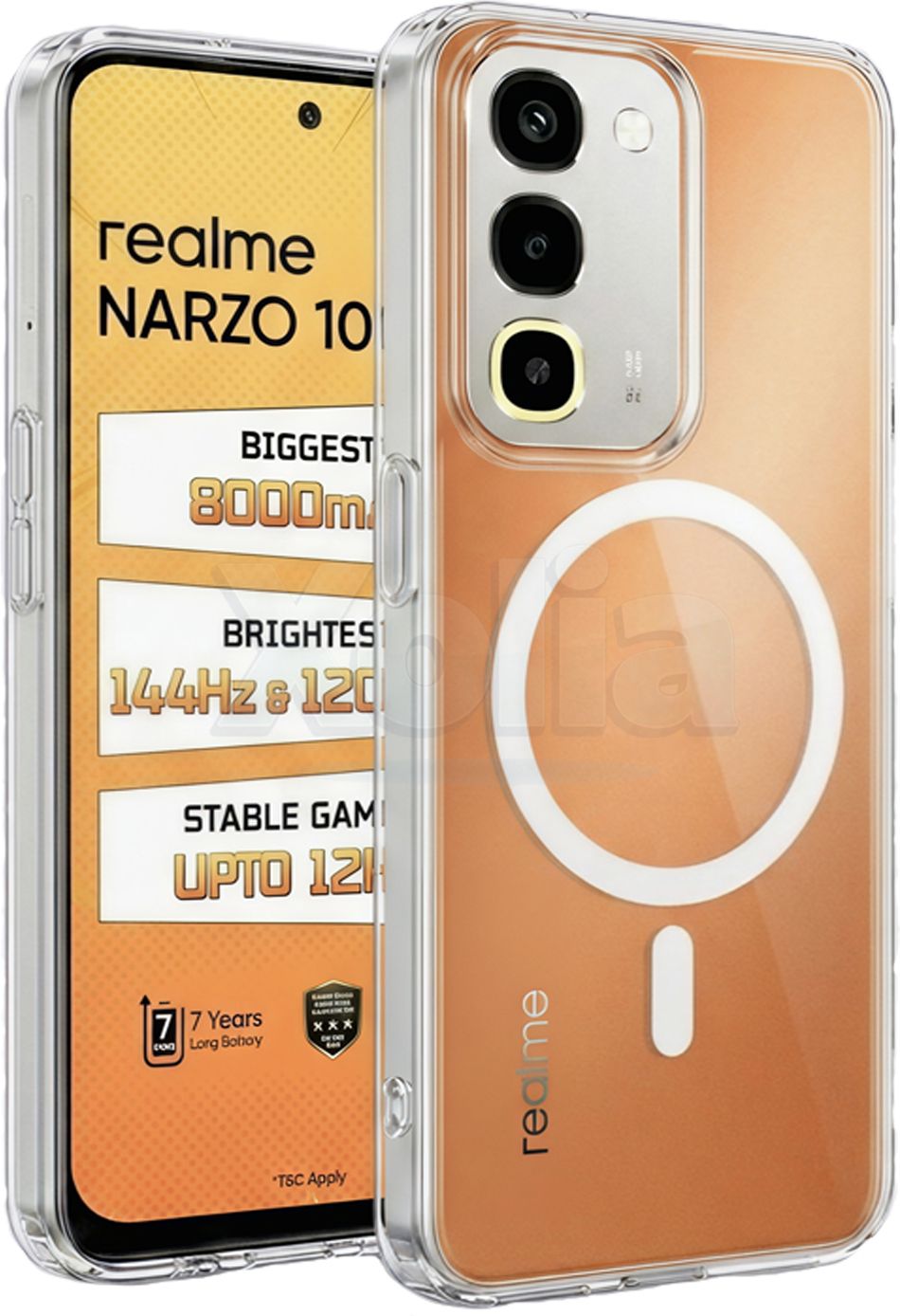 Xolia Anti Yellow Back Cover for realme NARZO 100x 5G (Transparent, Anti-Yellow, Polycarbonate, Pack of: 1)