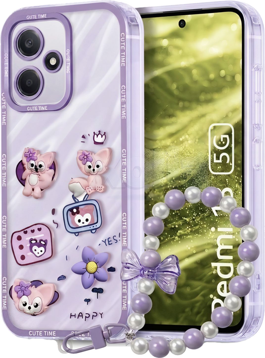 Xolia Back Cover for Redmi 13 5G (Purple, Shock Proof, Polycarbonate, Pack of: 1)