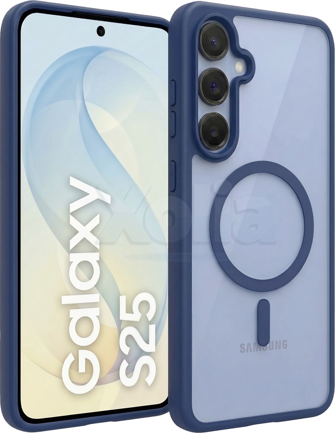 Xolia Back Cover for Samsung Galaxy S25 5G (Blue, Shock Proof, Silicon, Polycarbonate, Pack of: 1)