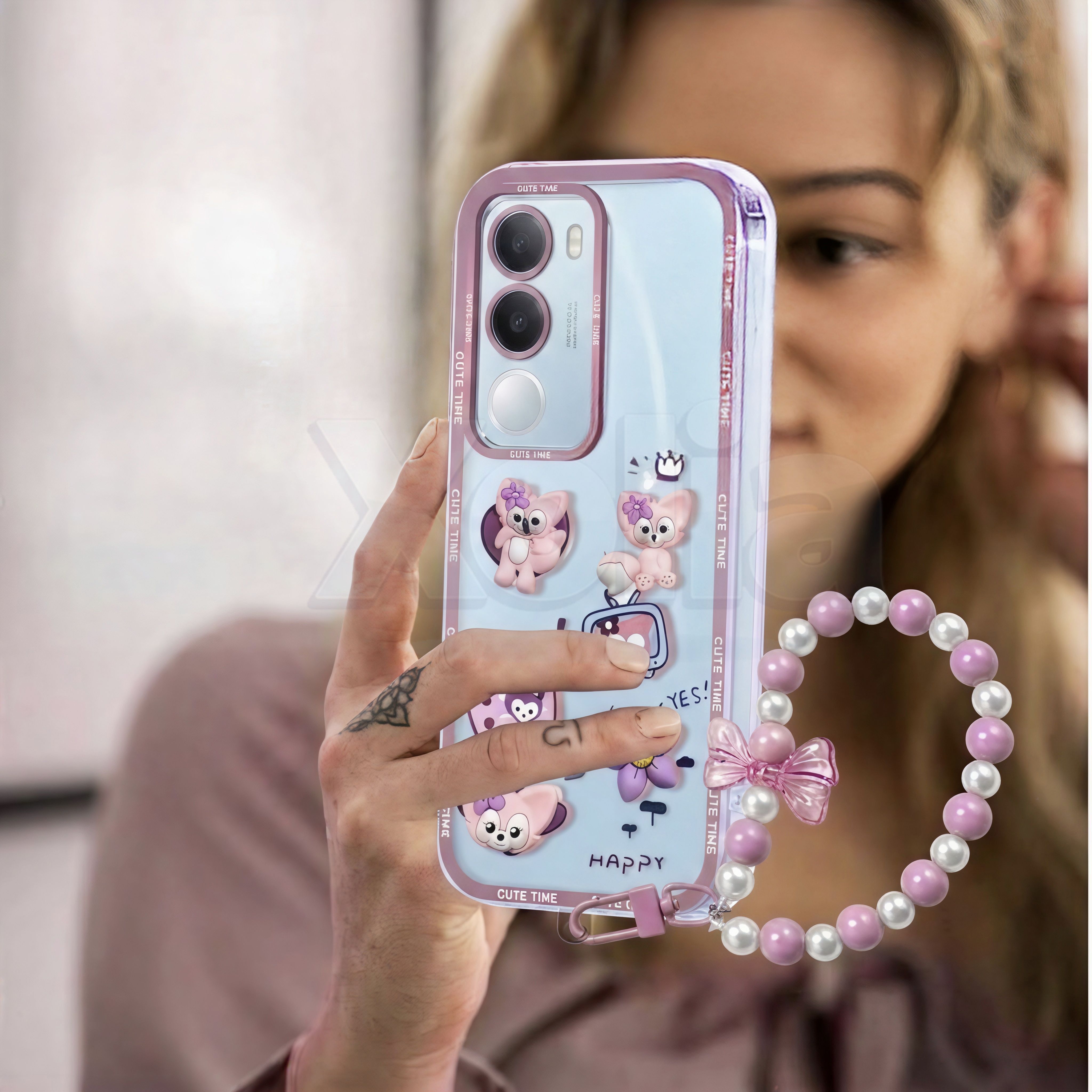 Xolia Back Cover for vivo Y29 5G (Pink, Shock Proof, Polycarbonate, Pack of: 1) — image 4 of 4