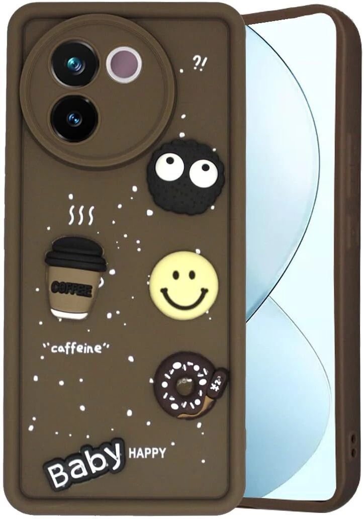 Micvir Back Cover for Vivo T3X 5G (Brown, Silicon, Pack of: 1)