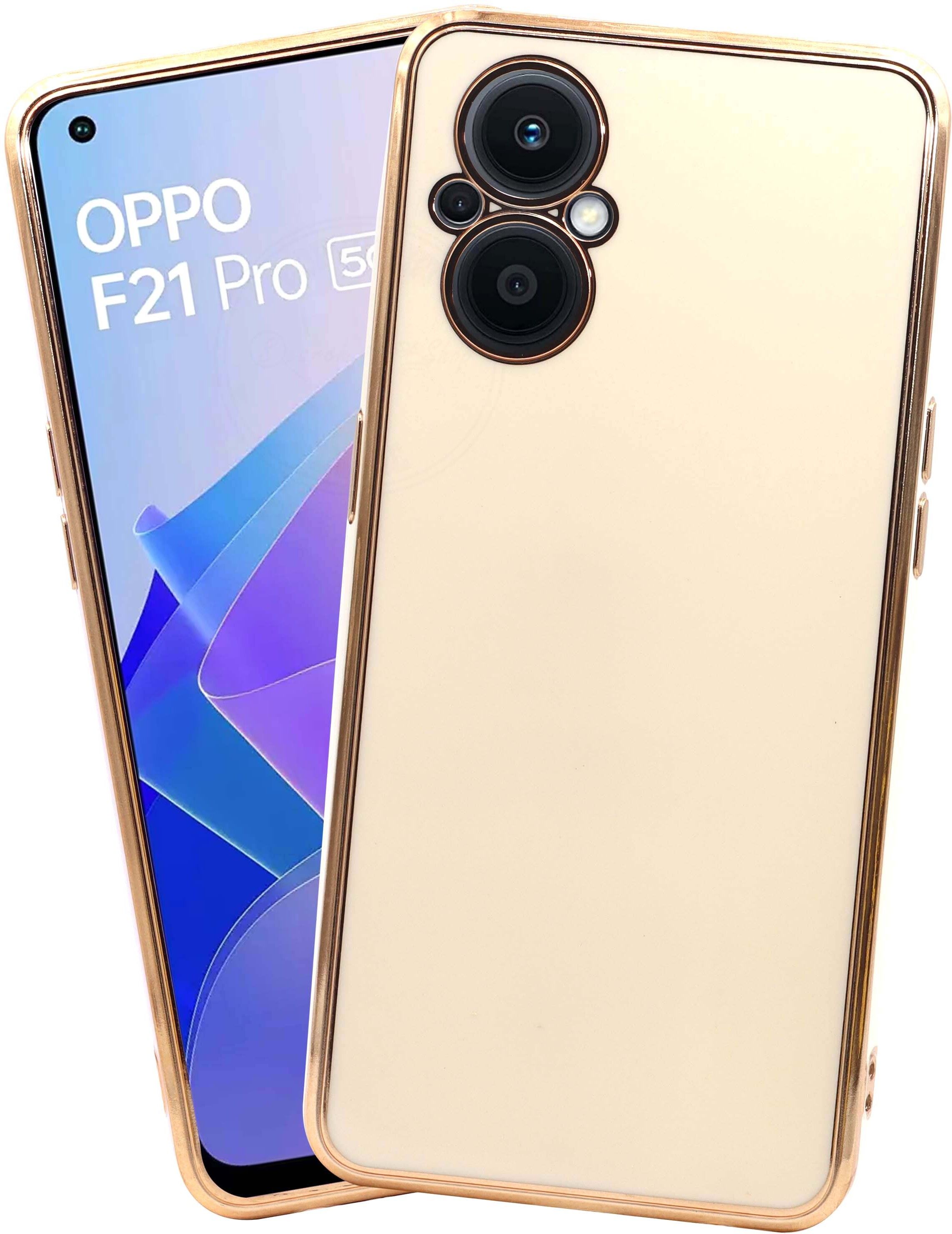 Oppo Reno 7Z 5G - White 6D Chrome Back Case Cover