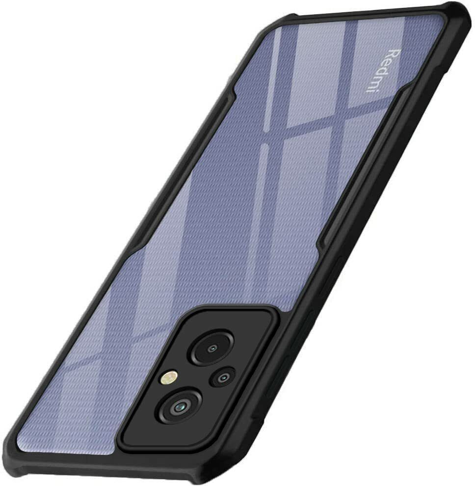 Micvir Back Cover for Redmi 11 Prime 4G (Transparent, Black, Shock Proof, Polycarbonate, Pack of: 1)