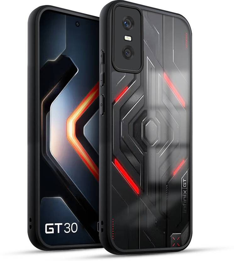 Micvir Back Cover for Infinix GT 30 5G+ (Transparent, Black, Shock Proof, Pack of: 1)