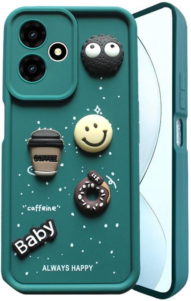 Micvir Back Cover for POCO M6 Plus 5G (Green, Silicon, Pack of: 1)