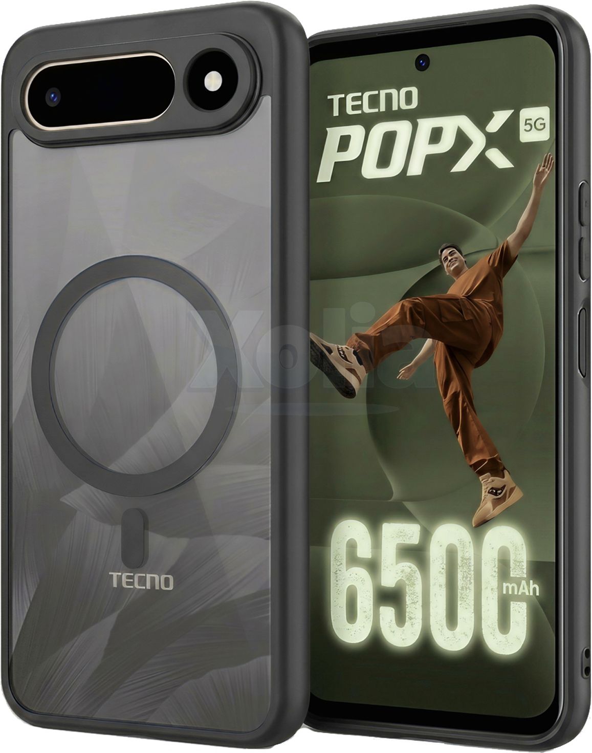Xolia Back Cover for Tecno POP X 5G (Black, Shock Proof, Polycarbonate, Silicon, Pack of: 1)