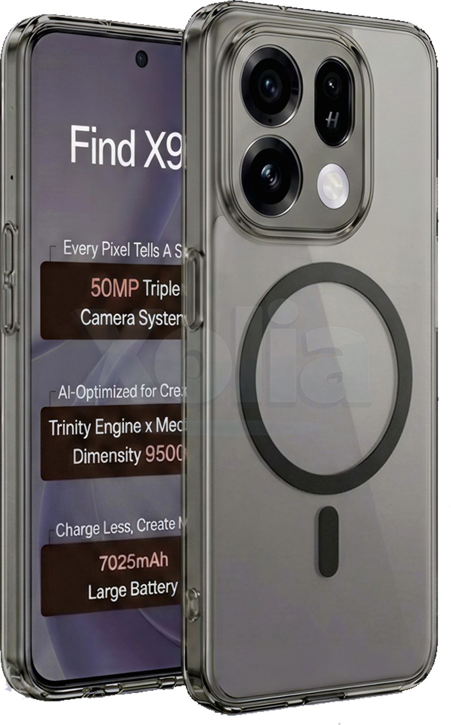 Xolia Anti Yellow Back Cover for OPPO Find X9s 5G (Black, Anti-Yellow, Polycarbonate, Pack of: 1)