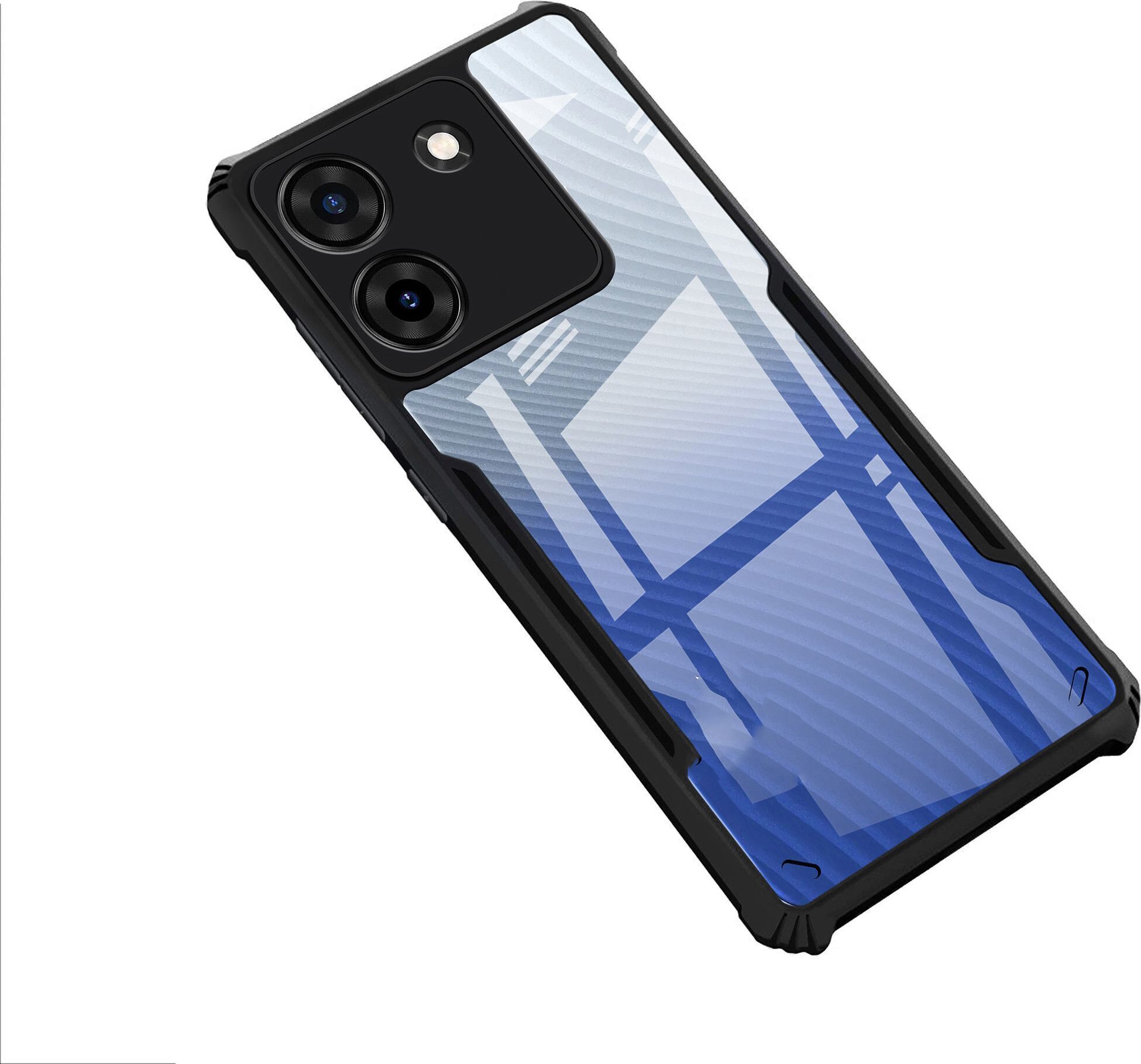 Micvir Back Cover for POCO M7 Pro 5G (Transparent, Black, Shock Proof, Polycarbonate, Pack of: 1)