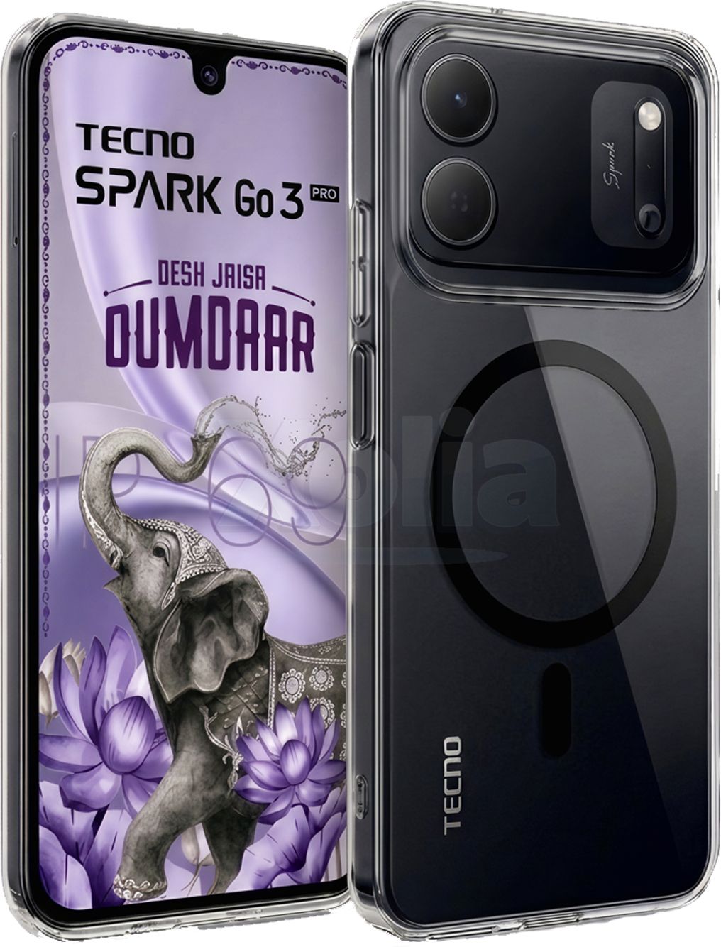 Xolia Back Cover for Tecno Spark Go 3 Pro 5G (Black, Shock Proof, Polycarbonate, Pack of: 1)