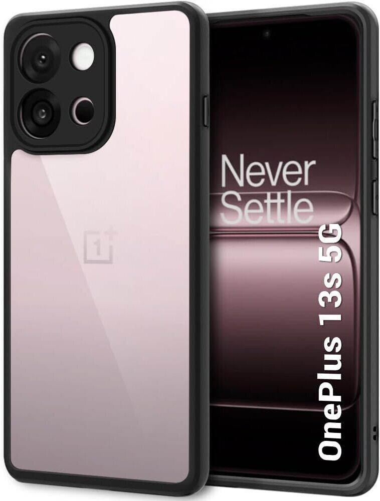 Micvir Back Cover for OnePlus 13s 5G (Transparent, Black, Shock Proof, Plastic, Silicon, Pack of: 1)