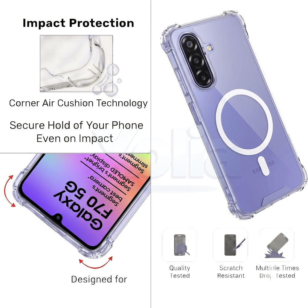 Xolia Back Cover for Samsung Galaxy F70 5G (Transparent, Shock Proof, Polycarbonate, Silicon, Pack of: 1) — image 4 of 5
