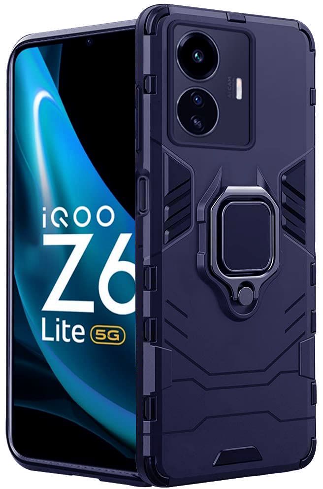 Micvir Back Cover for IQOO Z6 Lite 5G (Transparent, Blue, Shock Proof, Plastic, Silicon, Pack of: 1)