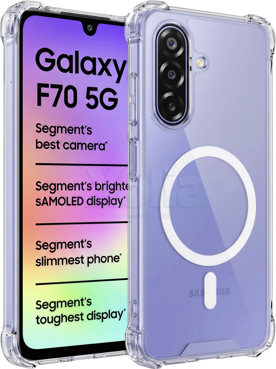 Xolia Back Cover for Samsung Galaxy F70 5G (Transparent, Shock Proof, Polycarbonate, Silicon, Pack of: 1)