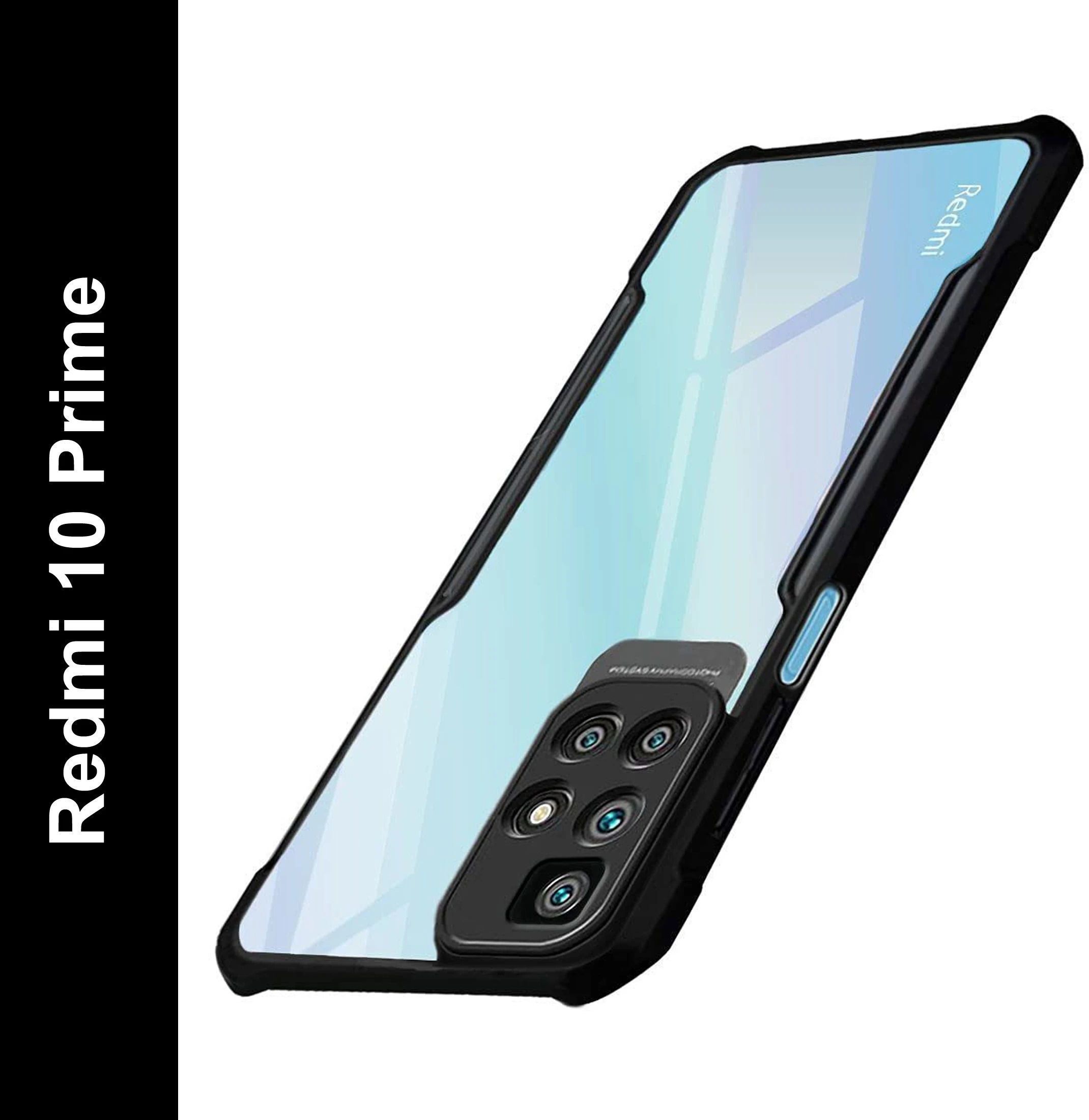 Micvir Back Cover for Redmi 10 Prime (Black, Shock Proof, Polycarbonate, Pack of: 1)