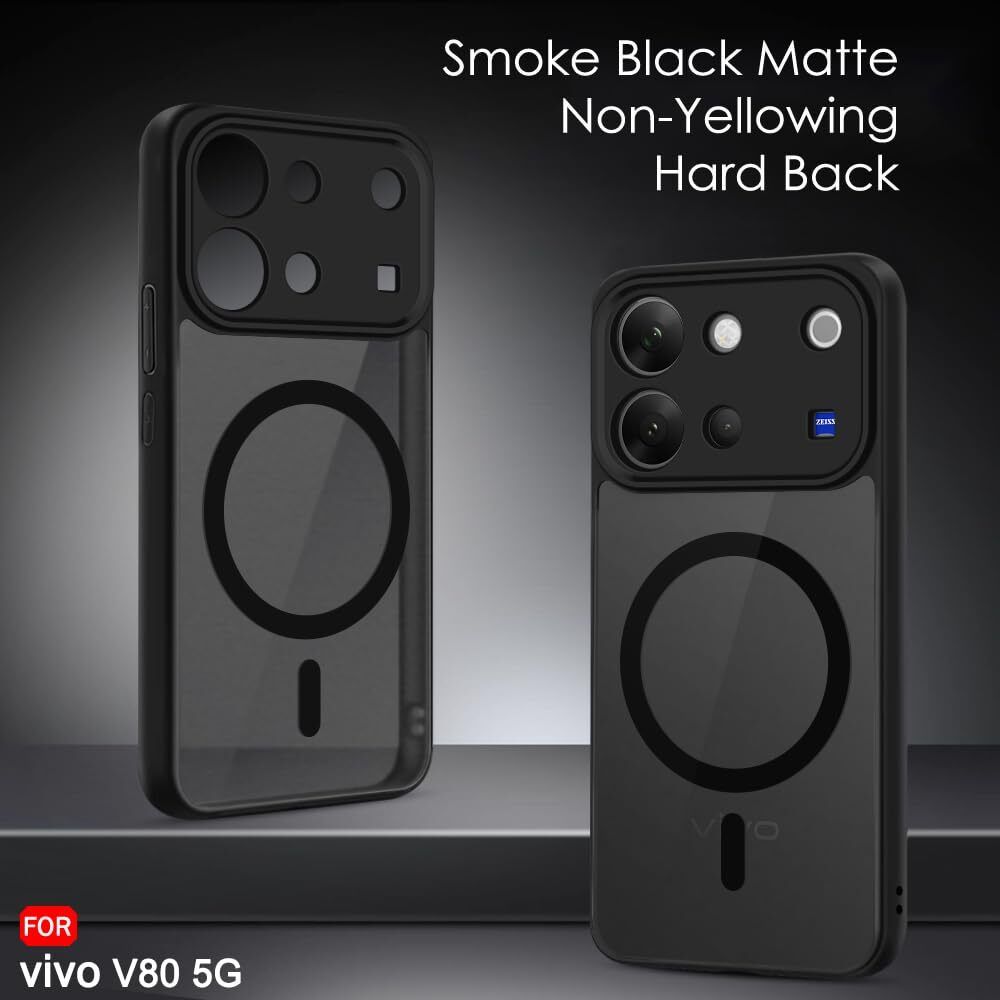 Xolia Back Cover for Vivo V80 5G (Black, Shock Proof, Polycarbonate, Silicon, Pack of: 1) — image 2 of 4