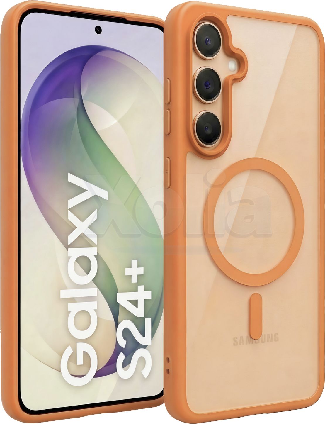 Xolia Back Cover for Samsung Galaxy S24 Plus 5G (Orange, Shock Proof, Polycarbonate, Silicon, Pack of: 1)