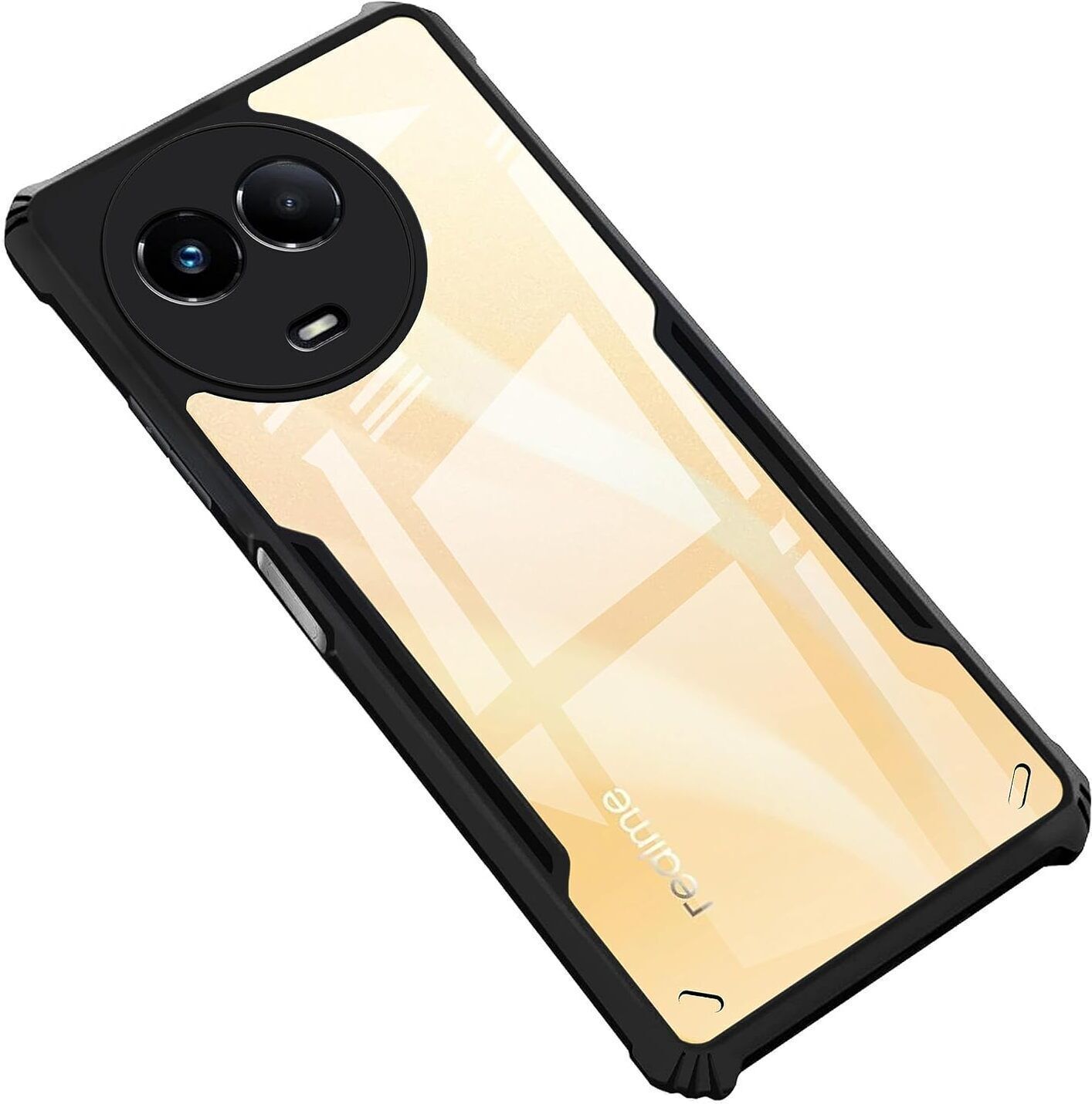 Micvir Back Cover for Realme C67 5G (Transparent, Black, Shock Proof, Polycarbonate, Pack of: 1)