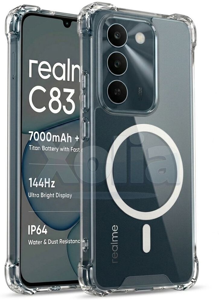 Xolia Back Cover for Realme C83 5G, Realme P4R (Transparent, Shock Proof, Polycarbonate, Silicon, Pack of: 1)