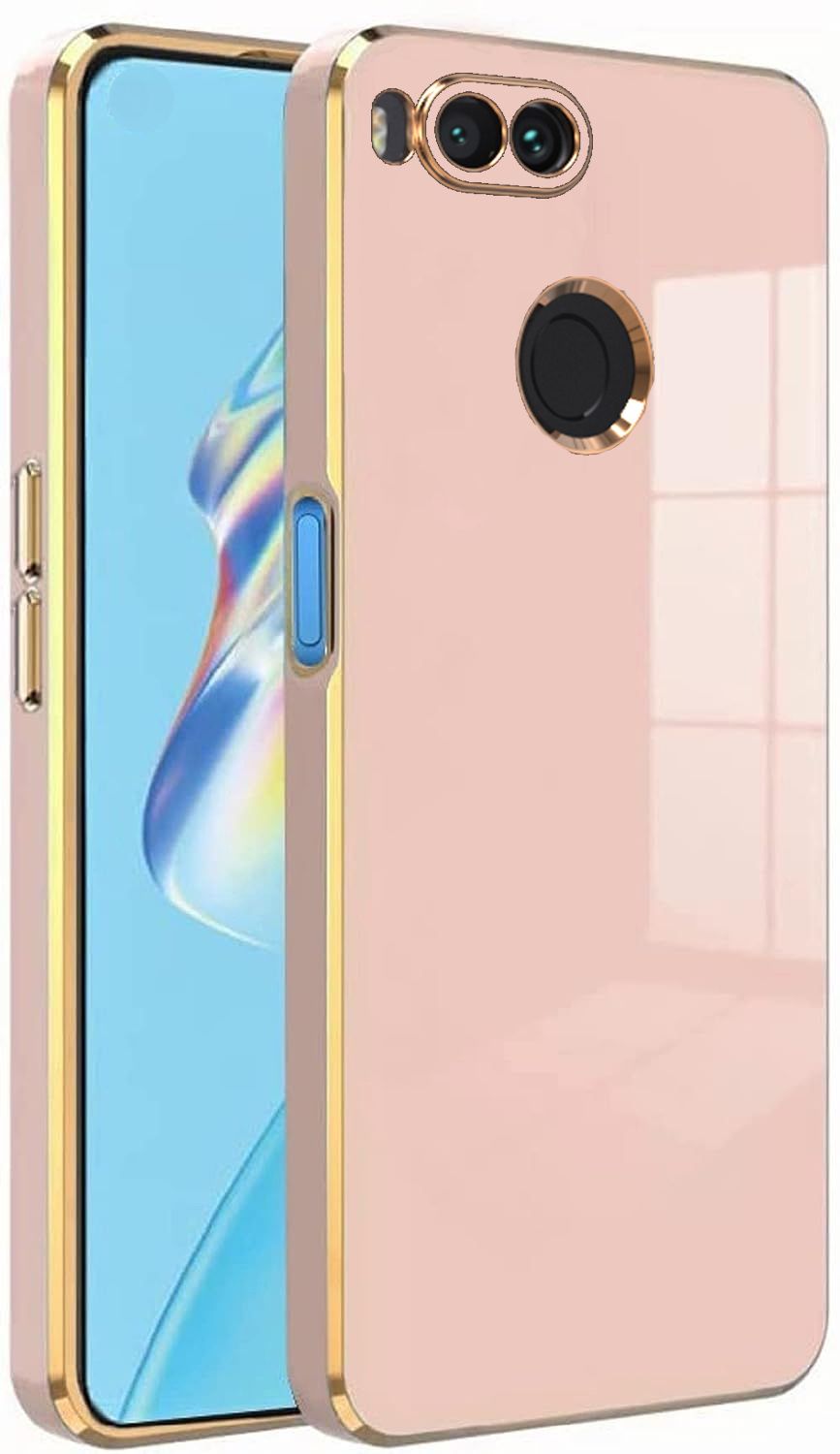 Micvir Back Cover for Mi A1, Mi A1 Old Version (Pink, Electroplated, Silicon, Pack of: 1)
