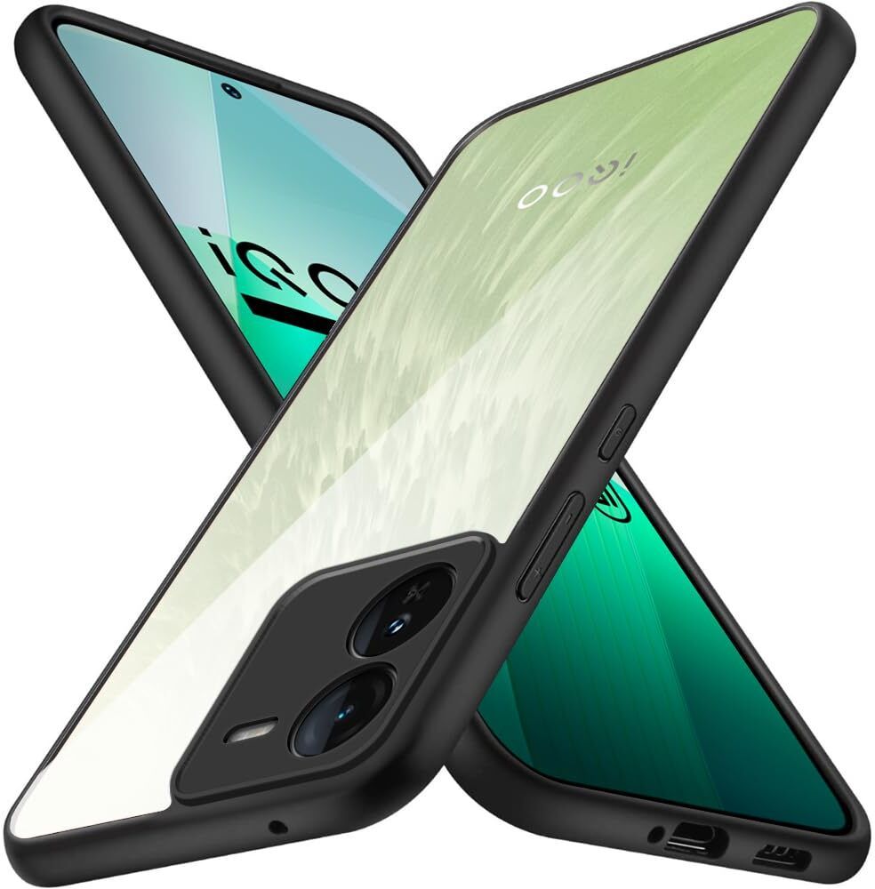 Micvir Back Cover for iQOO Z9 5G (Transparent, Black, Shock Proof, Plastic, Silicon, Pack of: 1)