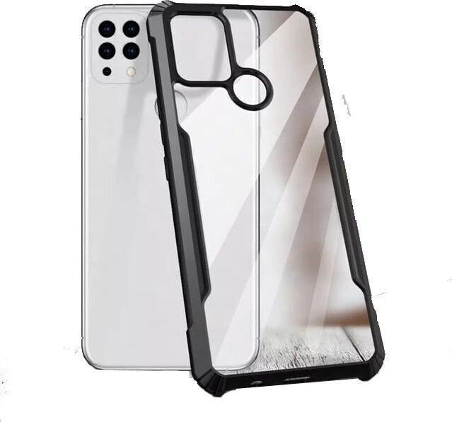 Micvir Back Cover for Tecno Pova (Transparent, Black, Shock Proof, Polycarbonate, Pack of: 1)