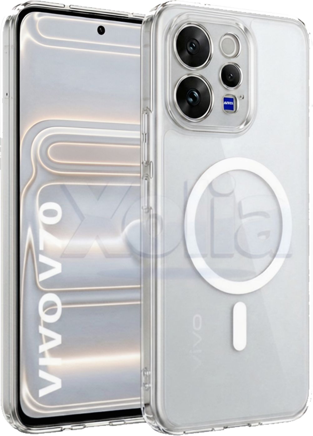 Xolia Back Cover for Vivo V70 Elite 5G (White, Shock Proof, Polycarbonate, Silicon, Pack of: 1)