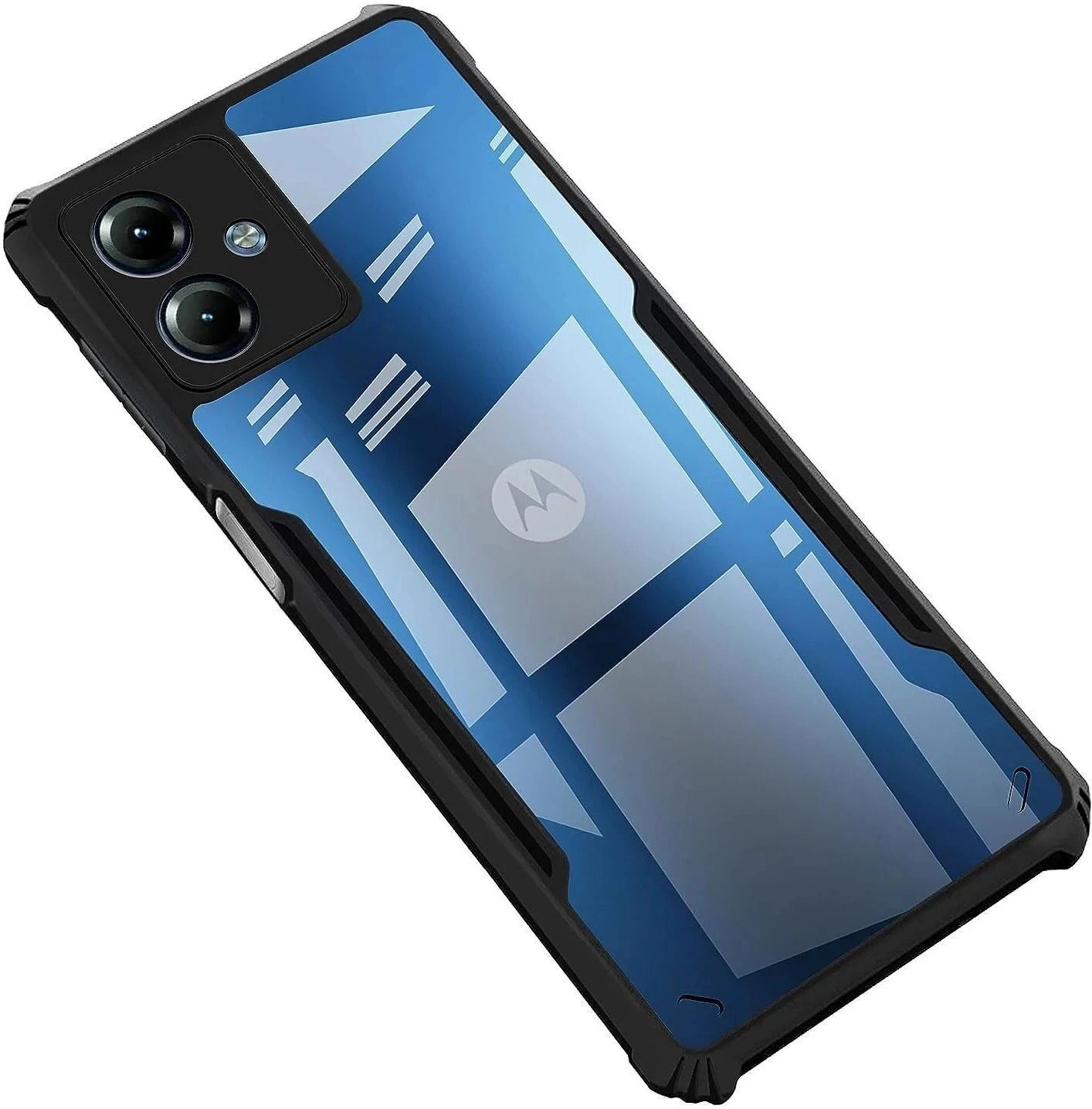 Micvir Back Cover for Motorola G14 (Transparent, Black, Shock Proof, Polycarbonate, Pack of: 1)
