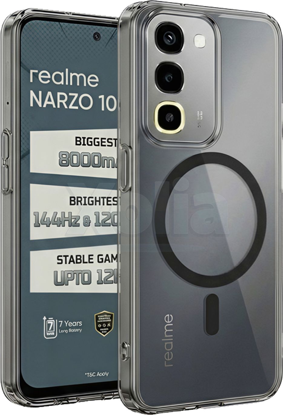 Xolia Anti Yellow Back Cover for realme NARZO 100x 5G (Black, Anti-Yellow, Polycarbonate, Pack of: 1)