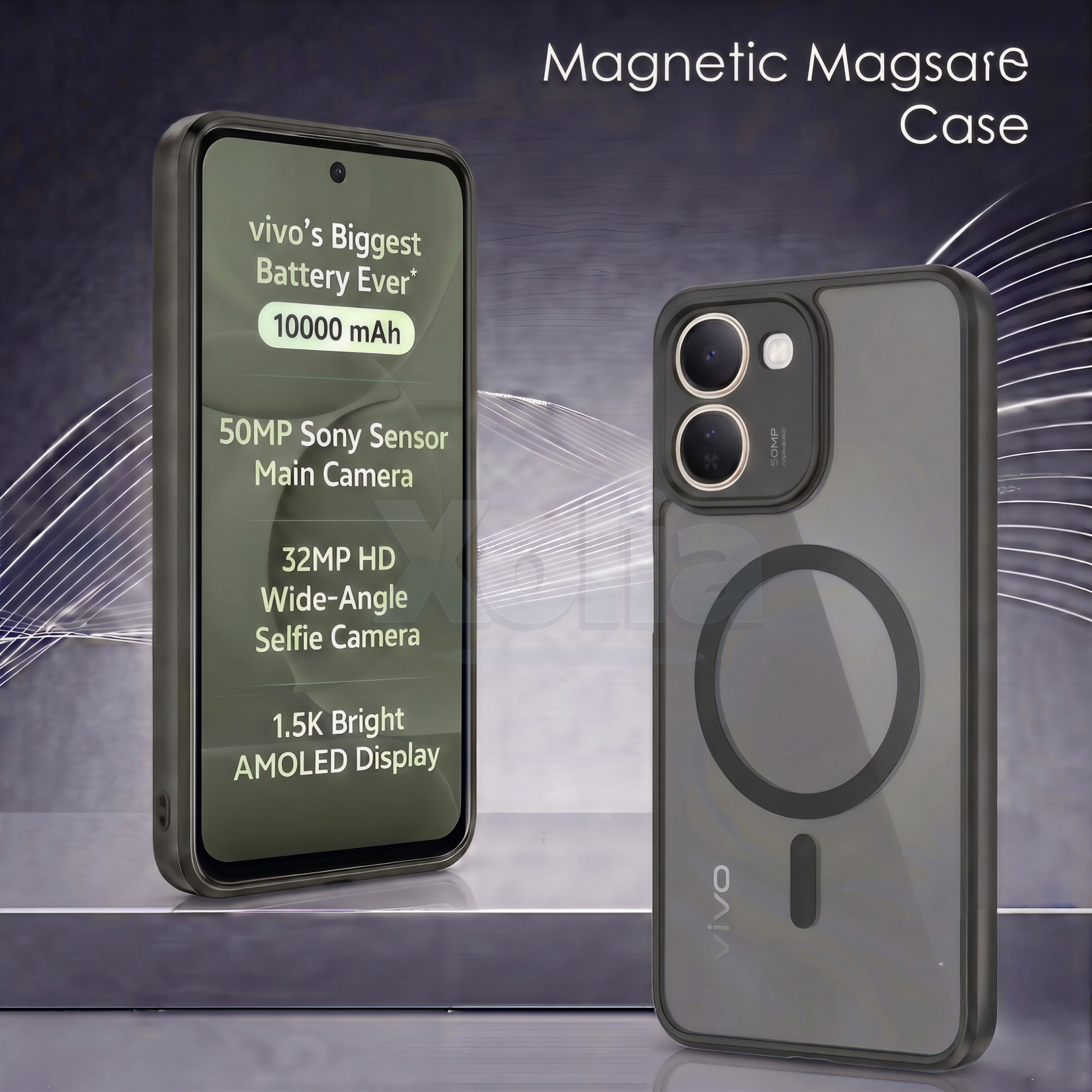 Xolia Back Cover for vivo S2 FE 5G (Black, Shock Proof, Polycarbonate, Silicon, Pack of: 1) — image 2 of 4