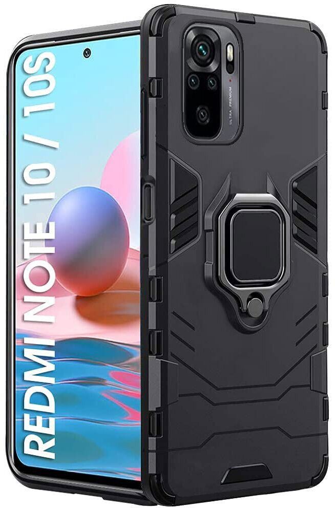 Micvir Back Cover for Mi Redmi Note 10 (Transparent, Black, Shock Proof, Plastic, Silicon, Pack of: 1)