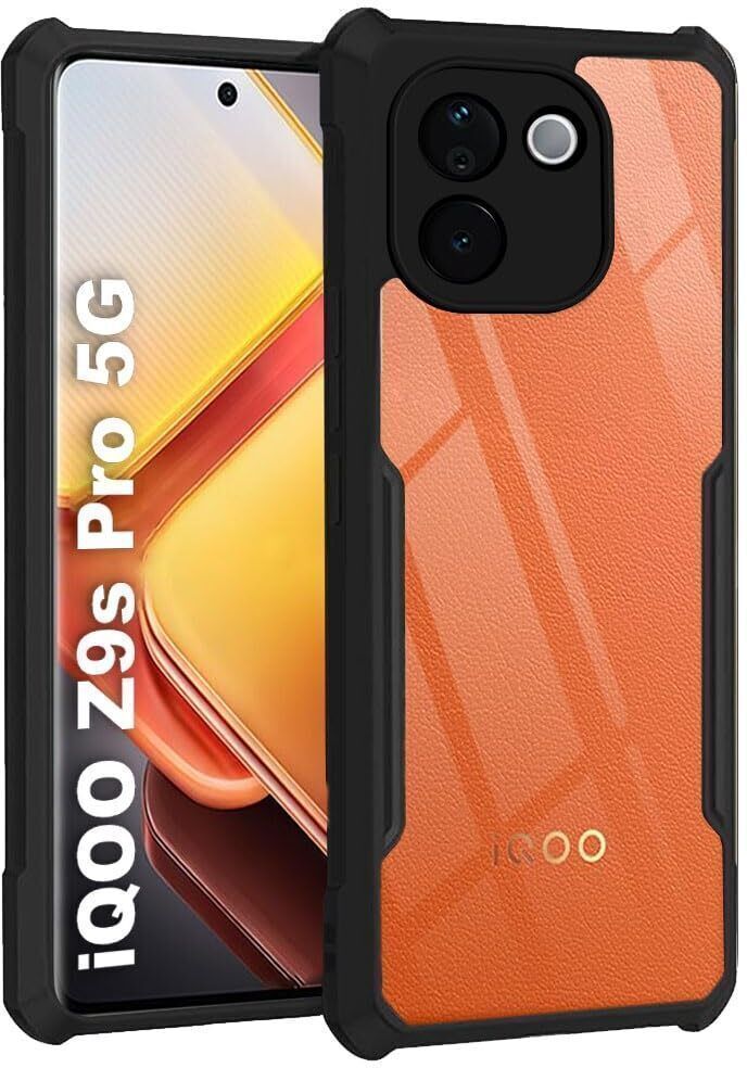 Micvir Back Cover for vivo T3 Pro 5G (Transparent, Black, Shock Proof, Polycarbonate, Pack of: 1)