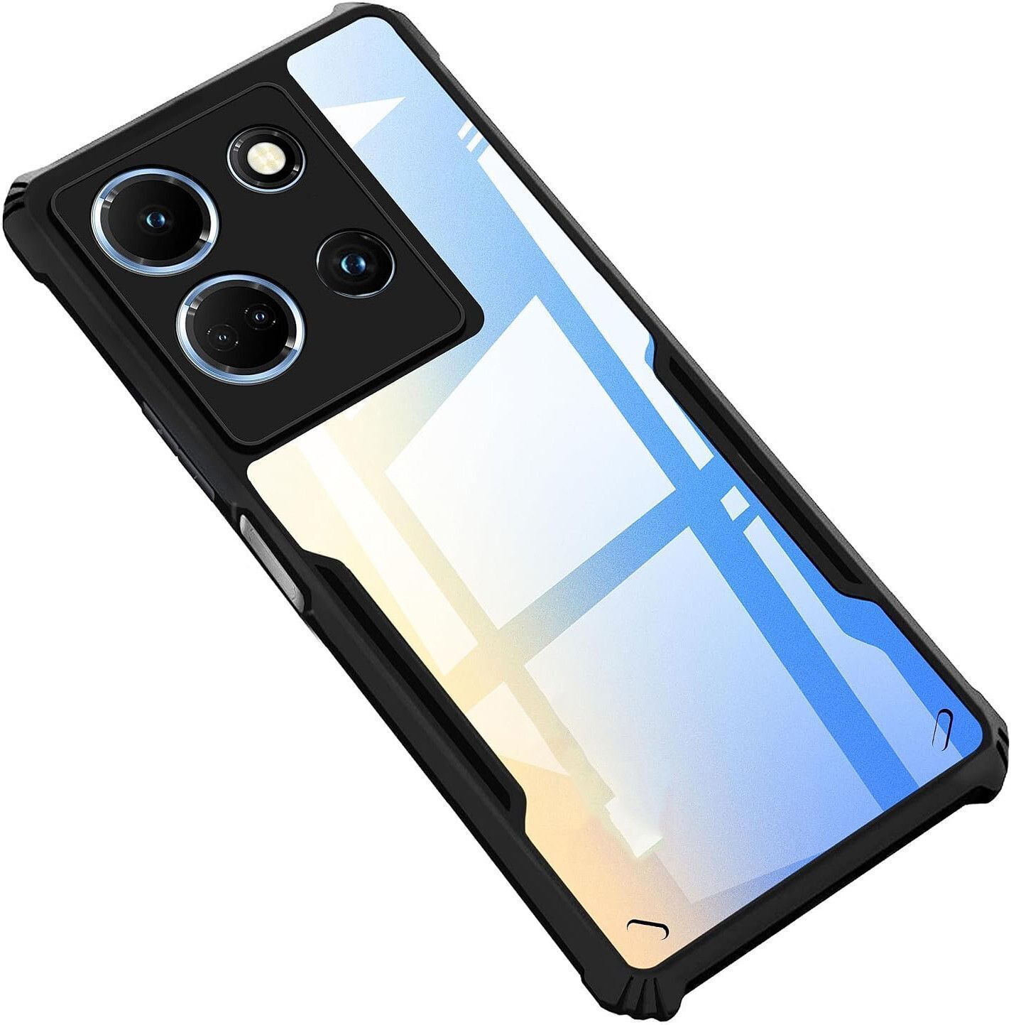 Micvir Back Cover for Moto G15 5G (Transparent, Black, Shock Proof, Polycarbonate, Pack of: 1)