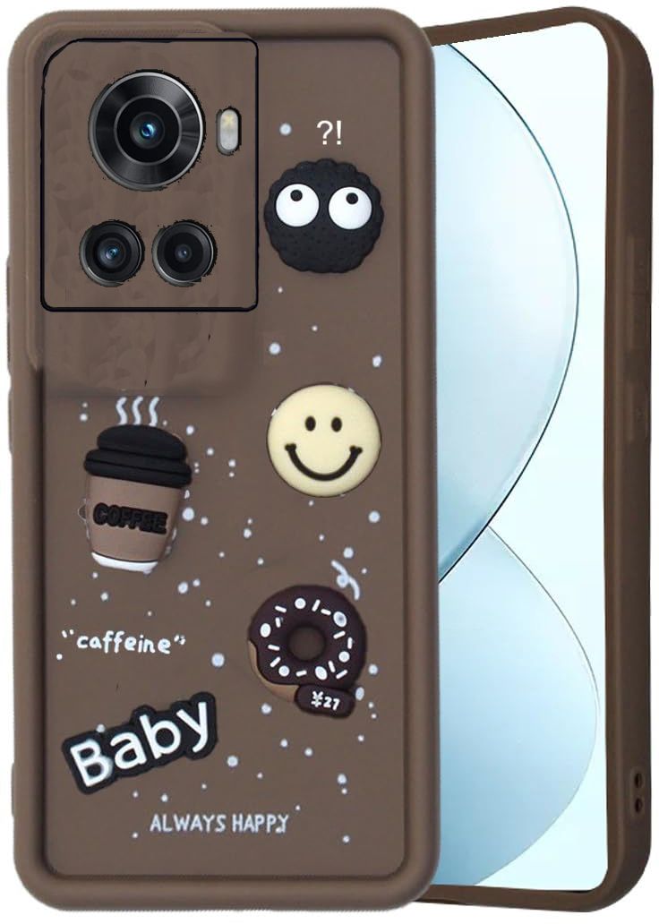 Micvir Back Cover for OnePlus 10R 5G (Brown, Silicon, Pack of: 1)