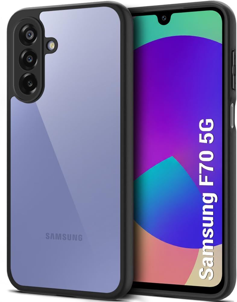 Xolia Back Cover for Samsung Galaxy F70 5G (Transparent, Black, Shock Proof, Plastic, Silicon, Pack of: 1)