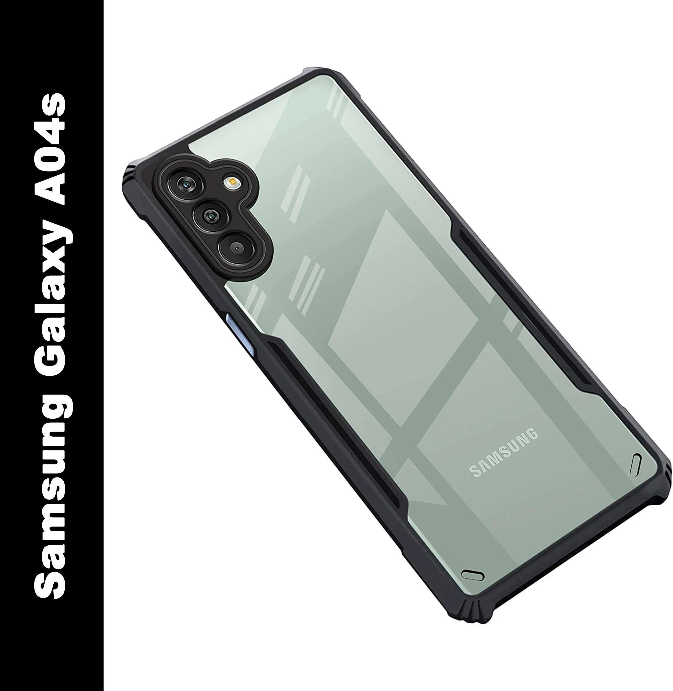 Micvir Back Cover for Samsung Galaxy A04s (Transparent, Black, Shock Proof, Polycarbonate, Pack of: 1)