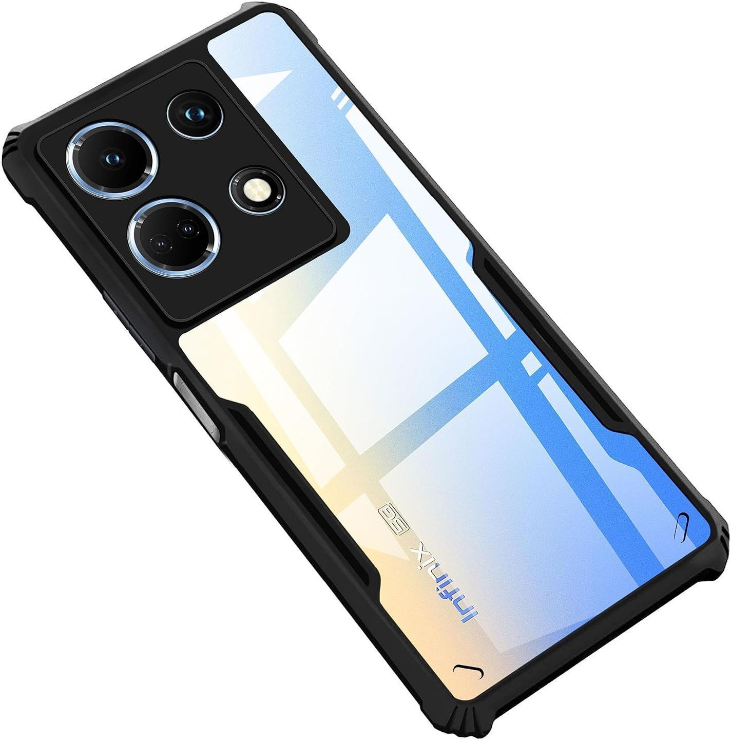 Micvir Back Cover for Infinix Note 40 Pro 5G (Transparent, Black, Shock Proof, Polycarbonate, Pack of: 1)