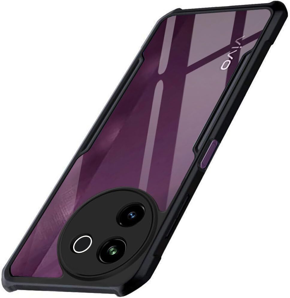 Micvir Back Cover for Vivo V30e 5G (Transparent, Black, Shock Proof, Polycarbonate, Pack of: 1)