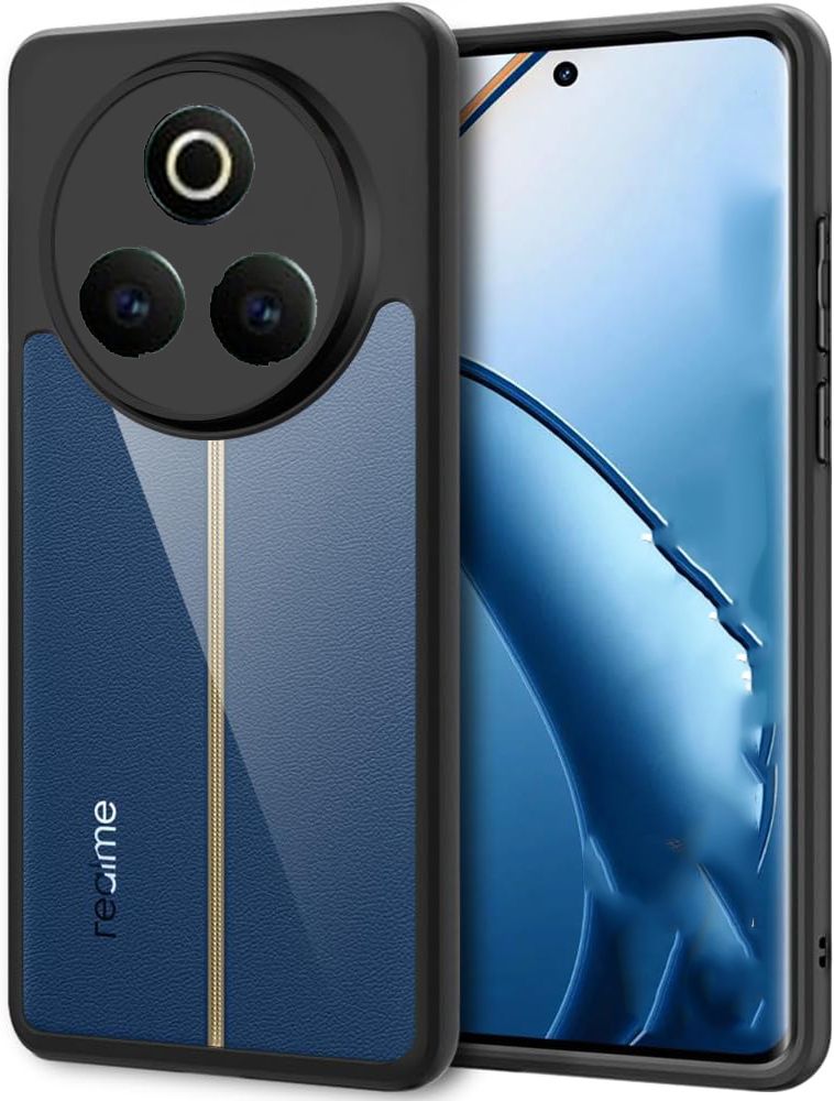 Micvir Back Cover for Realme P3 Pro 5G (Transparent, Black, Shock Proof, Plastic, Silicon, Pack of: 1)
